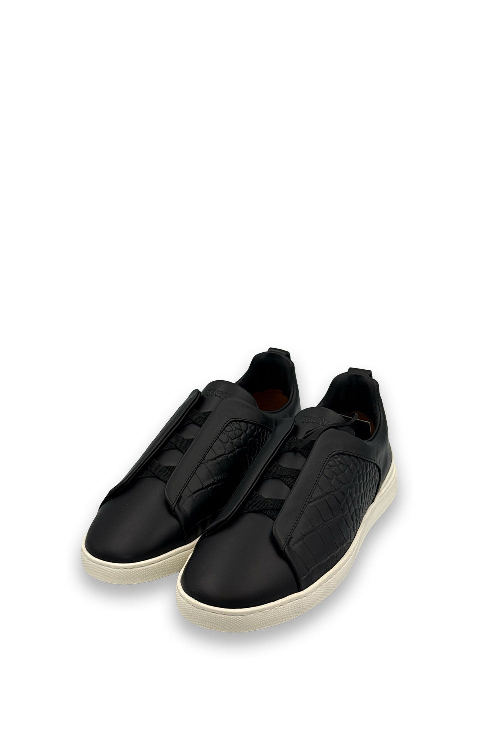 TENIS ZEGNA ALLIGATOR NEGRO