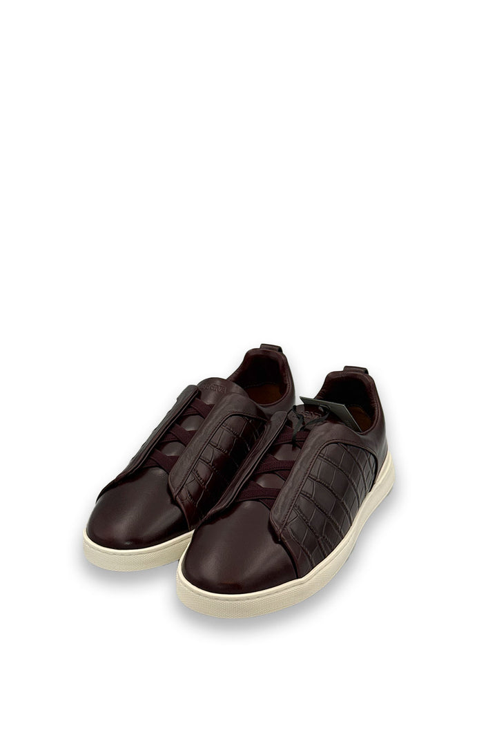 TENIS ZEGNA ALLIGATOR VINO