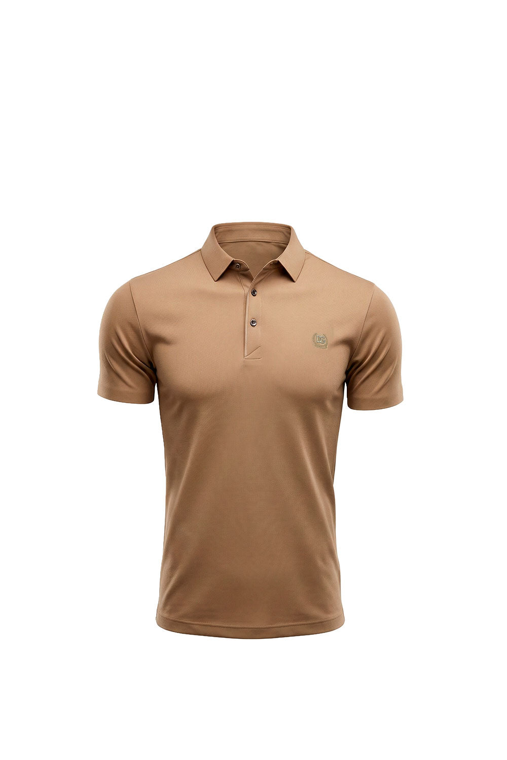 DOLCE POLO DE SEDA CAFE DETALLE LOGO