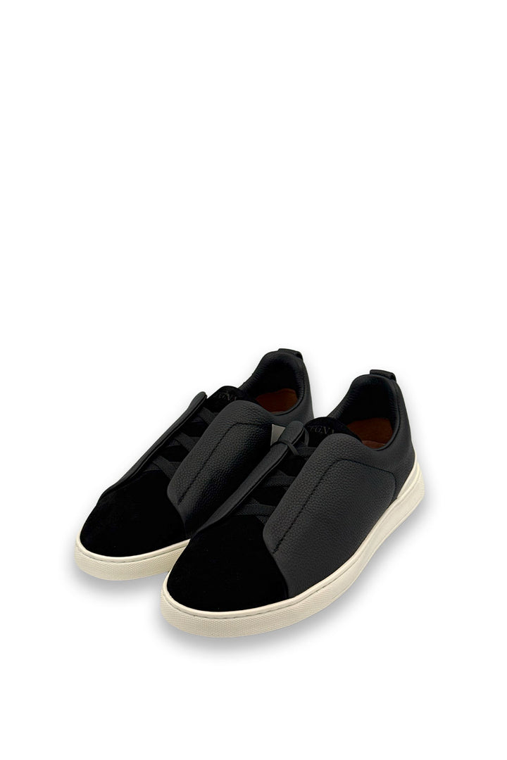 TENIS ZEGNA TRIPLE STITCH NEGRO