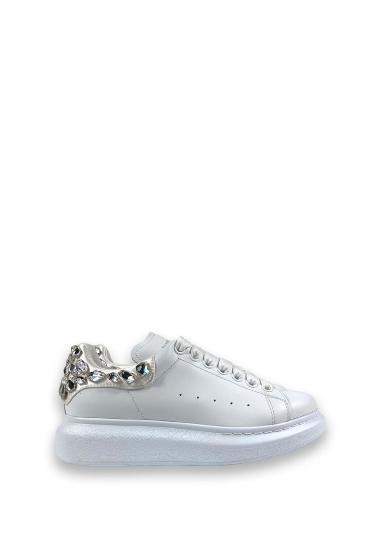 TENIS ALEXANDER MCQUEEN BLANCO CRYSTAL DETAIL