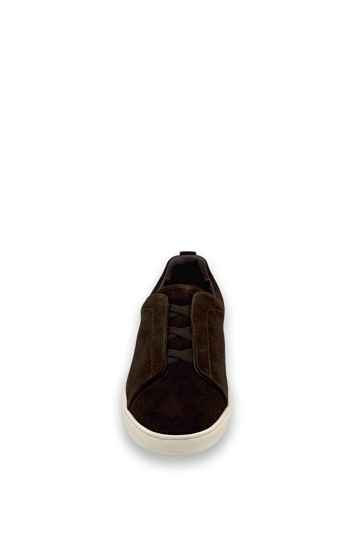 TENIS ZEGNA TRIPLE STITCH MARRON