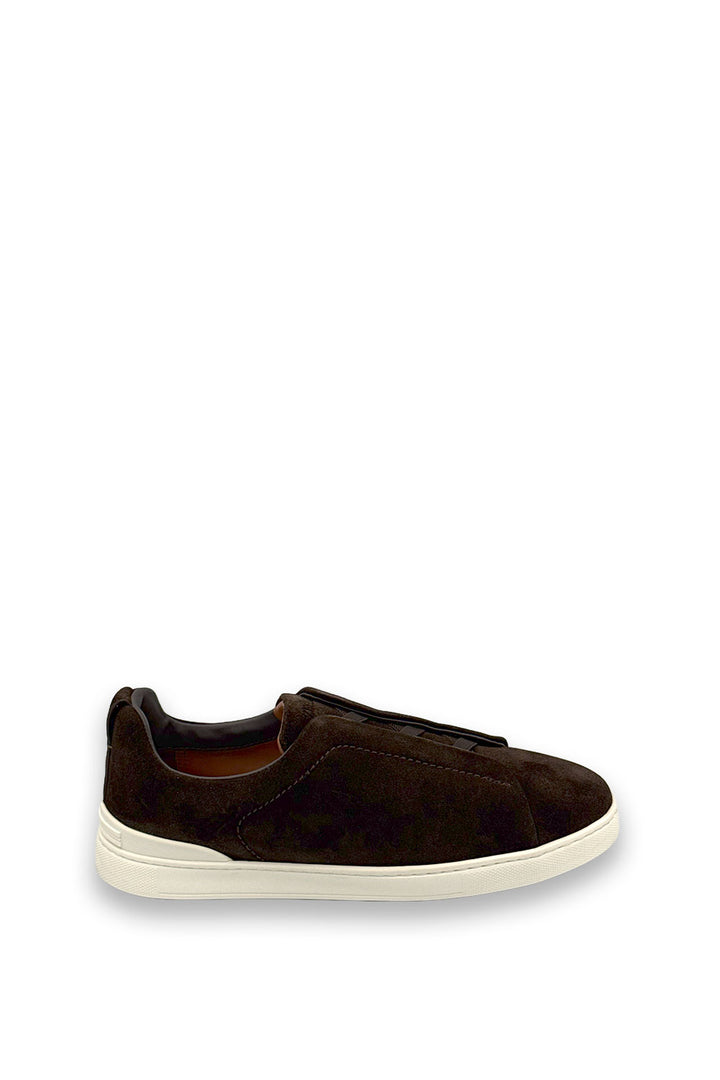 TENIS ZEGNA TRIPLE STITCH MARRON