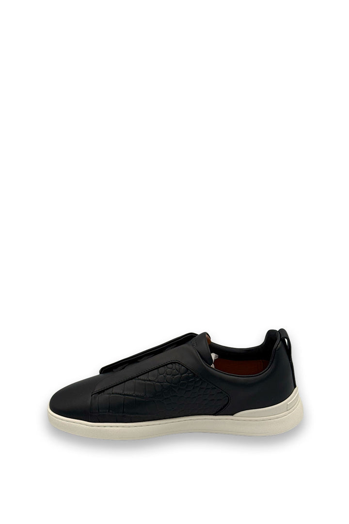 TENIS ZEGNA ALLIGATOR NEGRO