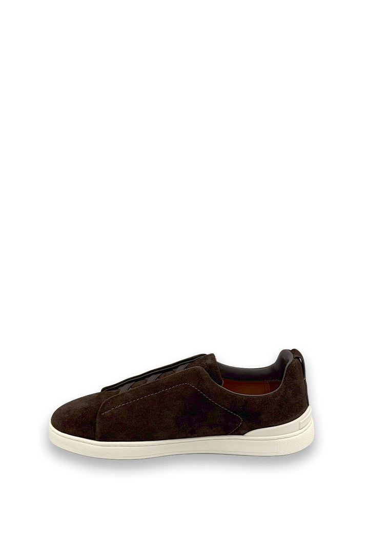 TENIS ZEGNA TRIPLE STITCH MARRON