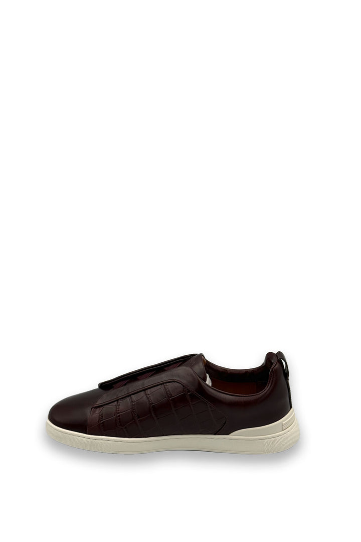 TENIS ZEGNA ALLIGATOR VINO