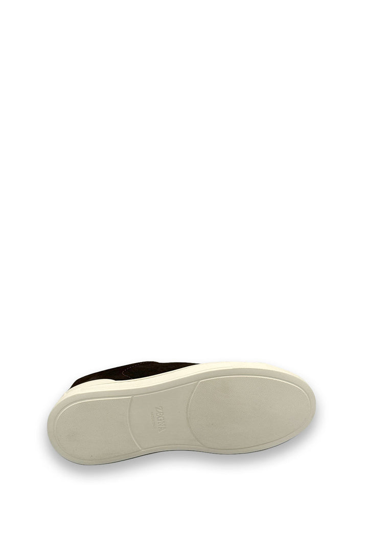 TENIS ZEGNA TRIPLE STITCH MARRON